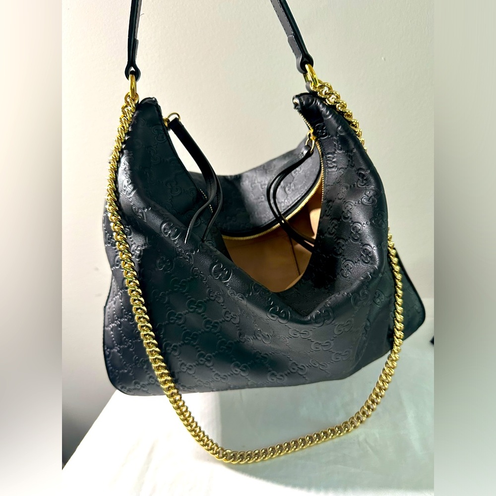Large Leather Linea Gucci Hobo
